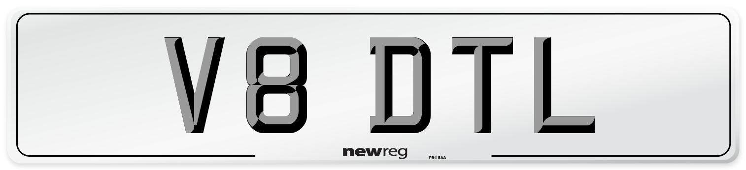 V8 DTL Number Plate from New Reg